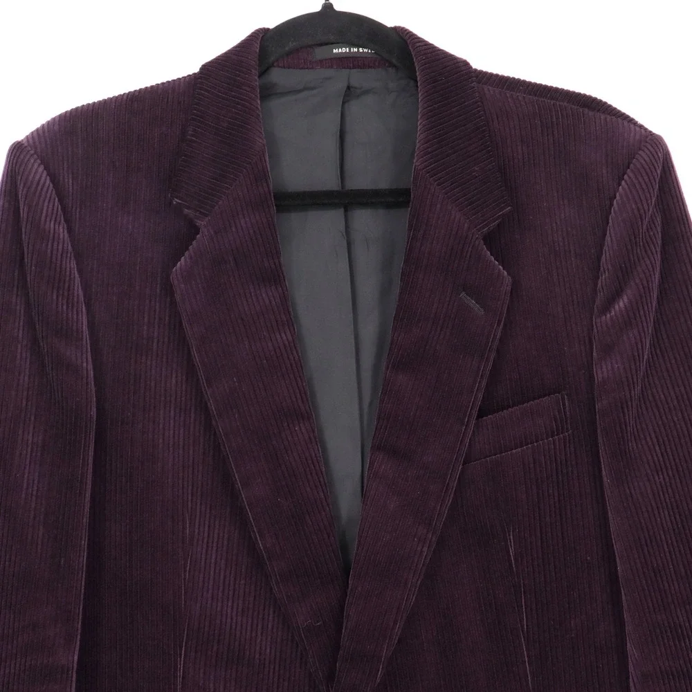 Tiger of Sweden by Gil Truedsson Mens Size 40R Purple Corduroy Blazer Sport Coat